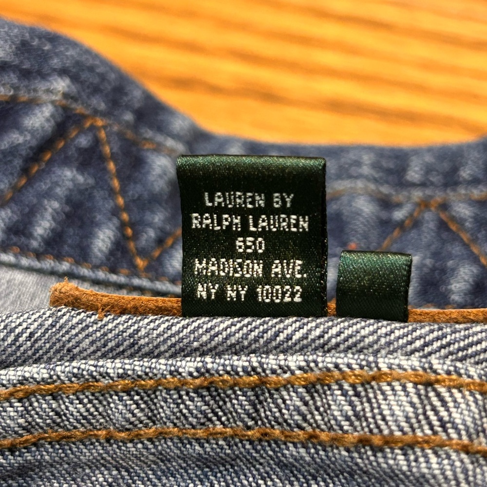 Vintage Y2K Lauren Jeans‎ Co Ralph Lauren Denim Zip Front Stretch Jean Jacket 2X - Picture 8 of 13